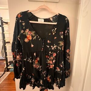 Jade Women's Black Floral Blouse